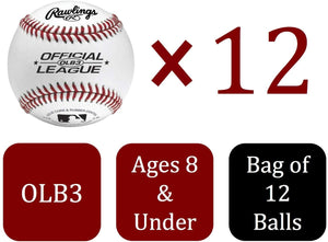 (12 Pack) 8U Official League Practice Youth Baseballs in Mesh Bag